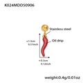 Ciondolo a forma di peperoncino rosso in acciaio inossidabile placcato oro 18 carati - Pendaglio Peperoncino (K024) / Oro