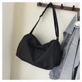 Large black fitness bag with dry wet separation for gym and yoga training use - Black