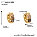 Pendientes Huggie S de acero inoxidable chapado en oro 18k con circonitas tricolores - Negro (Pequeño)