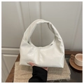 Borsa a tracolla bianca minimalista in morbida finta pelle lucida per donna - Bianco