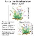 Détail de stickers muraux fleurs et libellules montrant la disposition et les dimensions finales - 30*25cm
