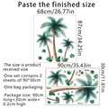 Size guide for tropical palm tree wall decals showing layout and finished dimensions - 30*90cm*2pcs