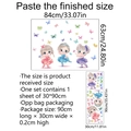 Stickers muraux princesses de dessins animés avec papillons colorés pour chambre enfant - 30*90cm