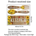 Sunflower kitchen wall decals with fork and spoon shapes plus home decor quote - 18x40cm