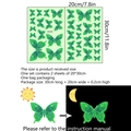 Set mit 2 leuchtenden Schmetterling Wandstickern mit Tag-Nacht-Effekt und Details - Grün Leuchtend (YCG5969) / 2 Blätter