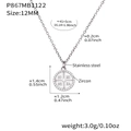 Silver-finish stainless steel necklace with zircon-embellished cross pendant and IC XC NI KA - 12mm Diameter / Silver