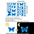 Leuchtende blaue Schmetterlings-Wandtattoos mit Tag-Nacht-Vergleich für Kinderzimmer - Blau Leuchtend (YCL5969) / 2 Blätter