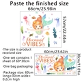 Cartoon mermaid wall sticker set with 60x30cm sheet size and 66x57cm layout dimensions - Standard Spec