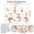 Guía de tallas detallada para adhesivos de pared de hadas y setas con medidas aplicadas - 30*90cm