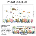 Adesivi murali tartaruga marina e pesci tropicali per la decorazione del bagno casa - Mondo Sottomarino (MS418) / 30*90cm