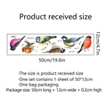 Stickers muraux oiseaux colorés avec rouges-gorges et mésanges en 50 cm x 12 cm - 12 x 50 cm