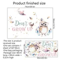 Size guide for cartoon birds wall sticker showing 60x30cm sheet and 75x50cm finished layout - 30*60cm