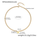 Dettaglio delle dimensioni della collana cuore con lettera N in oro 18k e pendente zircone - Cuore Iniziale (RP021-B) / Lettera B Oro