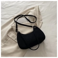 Chic black suede underarm bag with gold metal hardware and adjustable shoulder strap - Black without Pendant