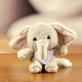 Süßer grauer Plüsch-Elefant Schlüsselanhänger mit lila Schal für Rucksack Deko - Braun