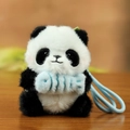 Portachiavi panda in peluche con pesce blu e cordino per gli zaini - Stile Pesce Blu