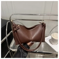 Minimalist dark brown tote bag with stylish knot handle and matte faux leather finish - Brown