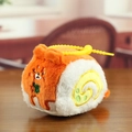 Llavero de peluche de hámster rollo suizo naranja con bordados adorables - Estilo Zorro/Oso Naranja / 8cm