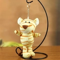 Cute tiger plush keychain with orange stripes and metal ring for bags and gifts - Tiger
