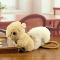 Fermatenda a scoiattolo in peluche con corda elastica per decorazione della casa - Cuoio / 11cm