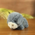 Mini llavero de peluche de burro gris con pelaje suave y cadena de bolas plateada - Burro
