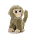 Dettaglio di scimmietta di peluche con grandi occhi e consistenza morbida marrone - Grigio / 20cm