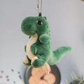 Llavero de dinosaurio de peluche verde para decoración de mochilas y bolsos - Verde Oscuro / Aproximadamente 12cm
