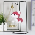 Cute red and white plush husky puppy keychain with silver bead chain and soft texture - Burgundy / 10cm