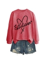 Close-up of Esthetician text and heart line graphic on red long sleeve sweatshirt - S / Red (Black Font)