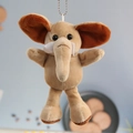 Simpatico portachiavi a forma di elefante in peluche marrone con grandi orecchie - Medio / Marrone