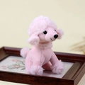 Roze pluchen poedel sleutelhanger van zachte stof met een schattig miniatuur hondje - 13cm / Staande Stijl / Roze