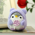 Simpatico orsetto di peluche in felpa viola da pinguino con un lecca-lecca - Viola / 10cm