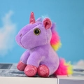 Unicorno di peluche viola con criniera arcobaleno e dettagli glitterati scintillanti - Viola