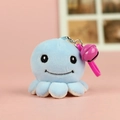 Portachiavi polpo di peluche azzurro con campanello rosa per borse e chiavi - Blu
