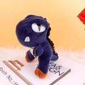 Cute dark blue plush dinosaur keychain with orange feet for backpack accessory - Blue / About 11cm