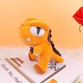 Orange dinosaur plush keychain with brown fins and cute expression for bag decor - Orange / About 11cm