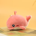 Cute pink whale plush keychain with heart detail and golden ball chain for girls - Pink / About 12cm