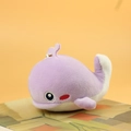 Cute purple plush whale keychain with white belly, embroidery eyes and golden hook - Purple / About 12cm