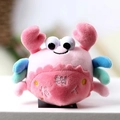 Pink plush crab toy with colorful claws and sweet embroidery for children - Pink / Approx 10cm