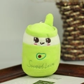 Ciondolo in peluche tè al latte avocado con ricamo Sweet Love e clip in metallo - Piccolo / Avocado
