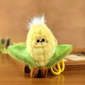 Pendentif porte-clés en peluche de maïs mignon avec grains jaunes et feuilles vertes - Maïs / 8cm à 15cm
