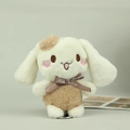 Süßer Cinnamoroll Plüsch-Schlüsselanhänger mit brauner Schleife und weichem Fell - Etwa 13cm / Beige