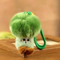 Porte-clés brocoli en peluche avec couronne douce et visage souriant brodé - Brocoli / 8cm à 15cm