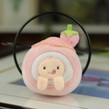 Pendentif en peluche fraise et fromage rose avec broderie pour décoration de sac - Pêche Rose / Env. 8cm