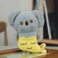 Niedlicher Koala-Meerjungfrau-Plüsch-Schlüsselanhänger mit gelbem Fischschwanz - Koala