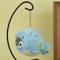 Cute blue penguin plush keychain with hood, soft stuffed animal toy bag pendant - Blue Whale