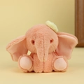 Simpatico portachiavi elefante di peluche rosa con grandi orecchie e occhi rossi - 10cm / Rosa