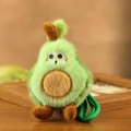 Porte-clés avocat en peluche avec broderie mignonne et dragonne tressée verte - Avocat / 8cm à 15cm