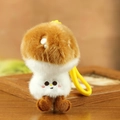 Porte-clés peluche champignon mignon avec chapeau marron et cordon jaune - Champignon / 8cm à 15cm