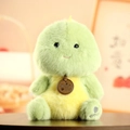 Green and yellow plush dinosaur doll with soft fur texture and Love embroidery - Dinosaur / 15-18cm Ornament Style